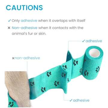 WePet Pet Wrap, Self-Adhesive, Only Sticks to Itself, Non-Woven Tape for Dog Legs, Paws, Wounds, Fir...
