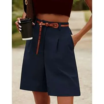 HOTOUCH Women's Comfy Bermuda Shorts with Pockets