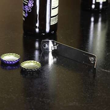 Chef Craft Select Durable Plated Iron Bottle Opener, 4.5 inches in length 2 piece set, Gray