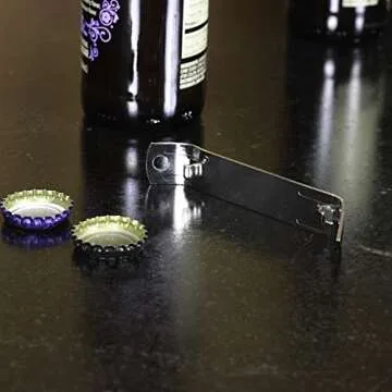 Chef Craft Select Durable Plated Iron Bottle Opener, 4.5 inches in length 2 piece set, Gray