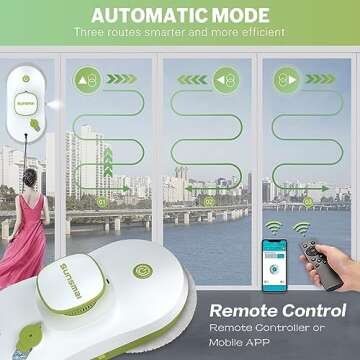 SUNSMAI Window Cleaning Robot, Smart Window Cleaner with Automatic Water Spray, Remote Control Robot Window Washer for Windows/Tiles/Glass Door (SWLR0002)