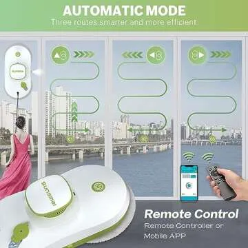 SUNSMAI Window Cleaning Robot, Smart Window Cleaner with Automatic Water Spray, Remote Control Robot Window Washer for Windows/Tiles/Glass Door (SWLR0002)