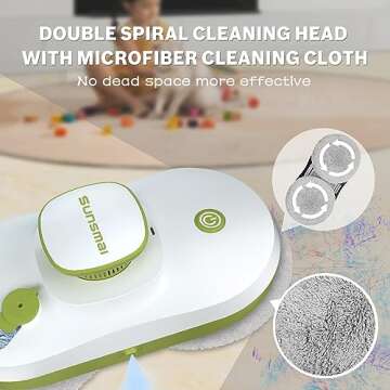 SUNSMAI Window Cleaning Robot, Smart Window Cleaner with Automatic Water Spray, Remote Control Robot Window Washer for Windows/Tiles/Glass Door (SWLR0002)