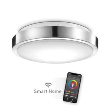 Globe Electric Smart 11" Flush Mount, Voice Activated