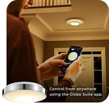 Globe Electric Smart 11" Flush Mount, Voice Activated