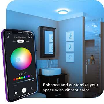 Globe Electric Smart 11" Flush Mount, Voice Activated