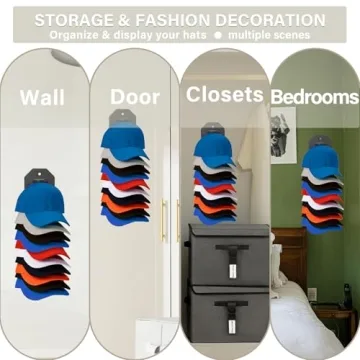 PHAIN Hat Organizer for Baseball Caps - Wall Mounted Rack