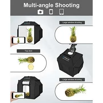 PULUZ Upgrade Light Box & Soft Box, 16"x16" Professional Shooting Tent with 480 LED Lights Photo Studio Light Box Photography with 4 Color PVC Backdrops for Jewelry and Product Photography