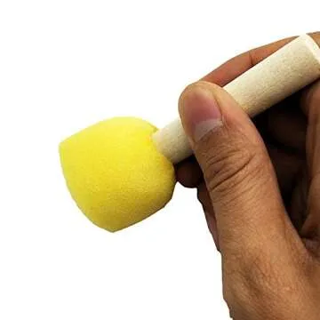 60pcs Assorted Round Paint Foam Sponge Brush Set Painting Tools, Brush Set - Great for Kids Arts and Crafts, Stencils, Painting