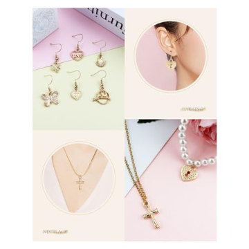 JIALEEY 50PCS Mixed Gold Charms for DIY Jewelry Making