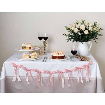 Bow Garland Banner for Elegant Party Decorations