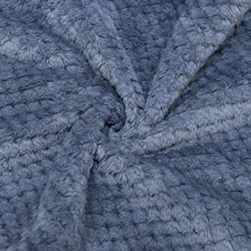 Fuzzy Throw Blanket, Plush Fleece Blankets for Adults, Toddler, Boys and Girls, Warm Soft Blankets and Throws for Bed, Couch, Sofa, Travel and Outdoor, Camping (40Wx60L, M-Smoked Blue)