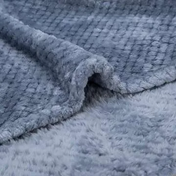 Fuzzy Throw Blanket, Plush Fleece Blankets for Adults, Toddler, Boys and Girls, Warm Soft Blankets and Throws for Bed, Couch, Sofa, Travel and Outdoor, Camping (40Wx60L, M-Smoked Blue)