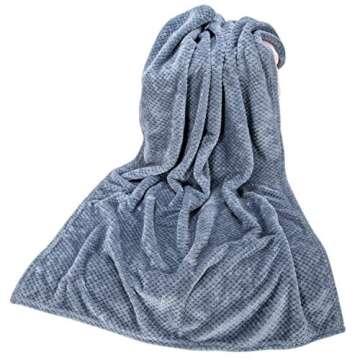 Fuzzy Throw Blanket, Plush Fleece Blankets for Adults, Toddler, Boys and Girls, Warm Soft Blankets and Throws for Bed, Couch, Sofa, Travel and Outdoor, Camping (40Wx60L, M-Smoked Blue)
