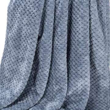 Fuzzy Throw Blanket, Plush Fleece Blankets for Adults, Toddler, Boys and Girls, Warm Soft Blankets and Throws for Bed, Couch, Sofa, Travel and Outdoor, Camping (40Wx60L, M-Smoked Blue)