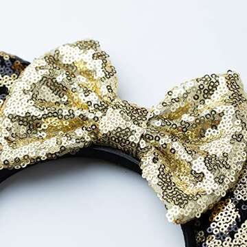 Foeran Mouse Ears Headbands Shiny Bows Mouse Ears Glitter Party Princess Decoration Cosplay Costume ...