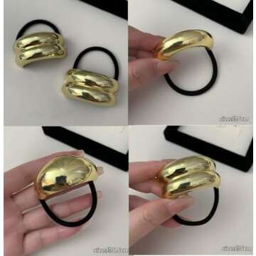 3 PCS Metal Hair Tie Set - Stylish Ponytail Cuff for Women