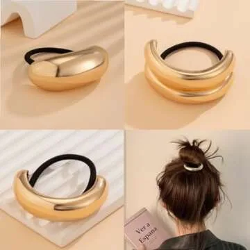 Elegant 3 PCS Metal Hair Ties for Chic Women