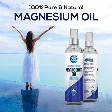 Pure Magnesium Oil Spray - Large 8 fl oz, USP Grade, Pure 100% All Natural, Sourced Directly from the Zechstein Seabed in the Netherlands, No Added Minerals, Official Distributor of Zechstein Inside