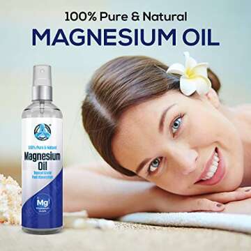 Pure Magnesium Oil Spray - Large 8 fl oz, USP Grade, Pure 100% All Natural, Sourced Directly from the Zechstein Seabed in the Netherlands, No Added Minerals, Official Distributor of Zechstein Inside