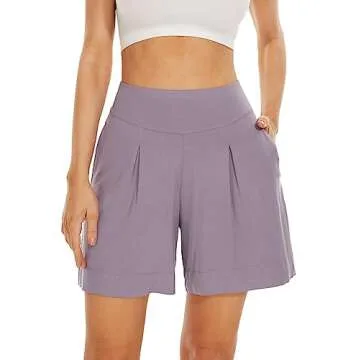 WiWi Viscose from Bamboo Sleep Shorts for Women Casual Lounge Boxers Soft Pajama Wide Leg Bottoms Sleepwear S-XXL, Violet, Small