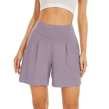 WiWi Viscose from Bamboo Sleep Shorts for Women Casual Lounge Boxers Soft Pajama Wide Leg Bottoms Sleepwear S-XXL, Violet, Small