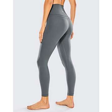 CRZ YOGA Womens Naked Feeling Workout 7/8 Yoga Leggings - 25 Inches High Waist Tight Pants Dark Carb...