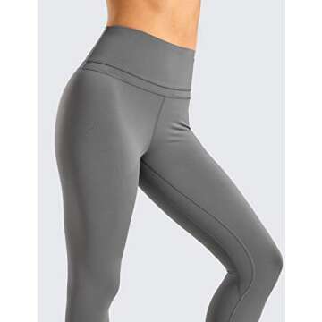 CRZ YOGA Womens Naked Feeling Workout 7/8 Yoga Leggings - 25 Inches High Waist Tight Pants Dark Carbon Gray Medium