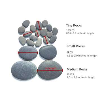 lifetop 120PCS Painting Rocks, DIY Rocks Flat & Smooth Kindness Rocks for Arts, Crafts, Decoration, ...