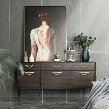 DAPANIY Gold Half Moon Cabinet Pulls - 8 Pack