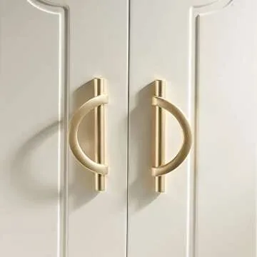 DAPANIY Gold Half Moon Cabinet Pulls - 8 Pack