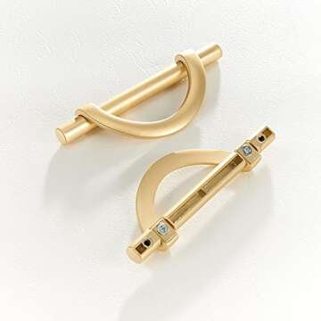 DAPANIY Gold Half Moon Cabinet Pulls - 8 Pack
