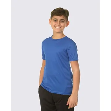 Boys Girls Active Athletic Dri Fit T-Shirts 5 Pack