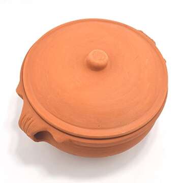 Ancient Cookware Indian Clay Pot - Handmade & 2.5 Quarts
