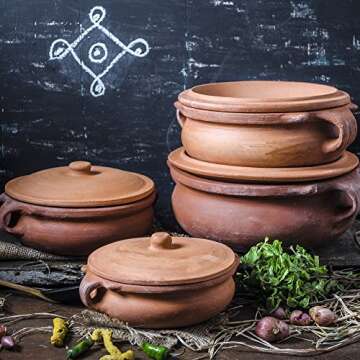 Ancient Cookware Indian Clay Pot - Handmade & 2.5 Quarts