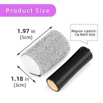 QUIINWNR Car Accessories for Women,Car Lip Balm Holder,Easy to Install, The Exterior is Made of Czech Rhinestones Very Shiny (Original Design All Other Products are Plagiarized)