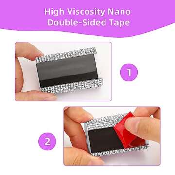 QUIINWNR Car Accessories for Women,Car Lip Balm Holder,Easy to Install, The Exterior is Made of Czech Rhinestones Very Shiny (Original Design All Other Products are Plagiarized)