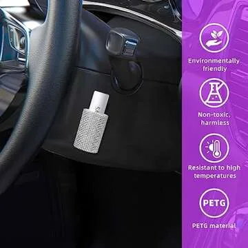 QUIINWNR Car Accessories for Women,Car Lip Balm Holder,Easy to Install, The Exterior is Made of Czech Rhinestones Very Shiny (Original Design All Other Products are Plagiarized)