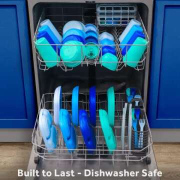 Re-Play Made in USA 12 Oz. Reusable Plastic Bowls, Pack of 4 Without Lid - Dishwasher and Microwave Safe Bowls for Snacks and Everyday Dining - Toddler Bowl Set 5.75" x 5.75" x 2", True Blue