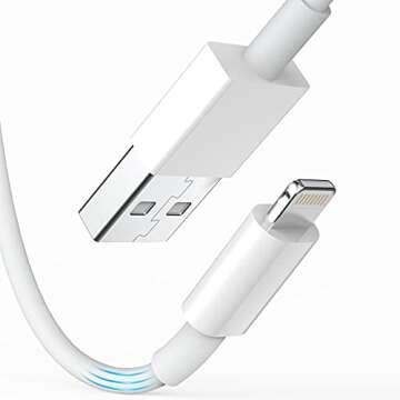 PGQBS for iPhone Charger Cord 10 ft 3Pack,for Lightning to USB Fast Long Charging Cable 10 Foot for iPhone 14/13/12/11Pro Max/11/XR/Xs/X/8/7/6, for iPad Pro/Air/Mini White Phone Charge 10 feet