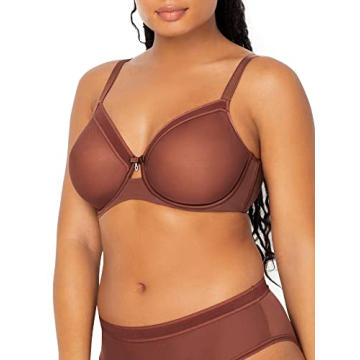 Curvy Couture Sheer Mesh Plus Size Bra for Comfort and Style
