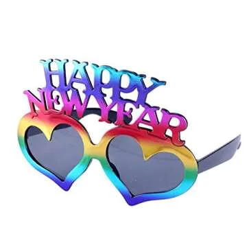 BinaryABC 2025 Happy New Years Glasses - Colorful Party Eyewear
