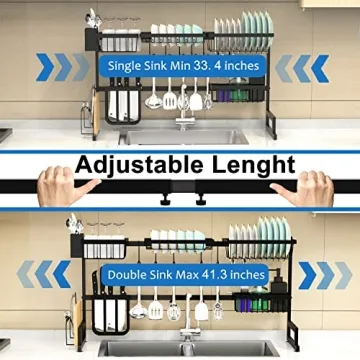 AIVIKI Adjustable Over the Sink Dish Drying Rack