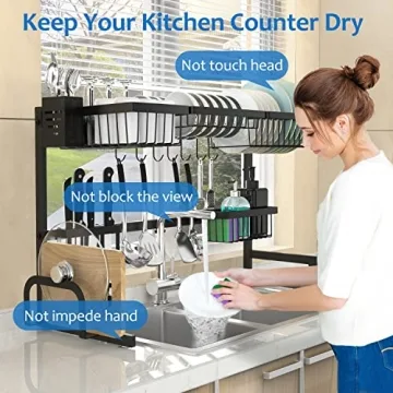 AIVIKI Adjustable Over the Sink Dish Drying Rack