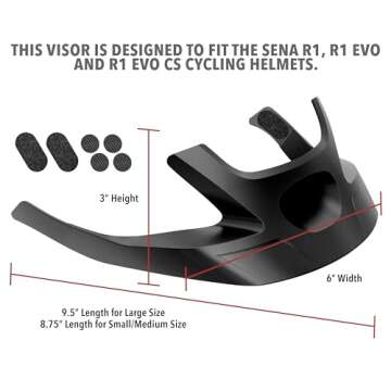 Sena Visor for R1 Series Cycling Helmet (Black, Medium/Small)