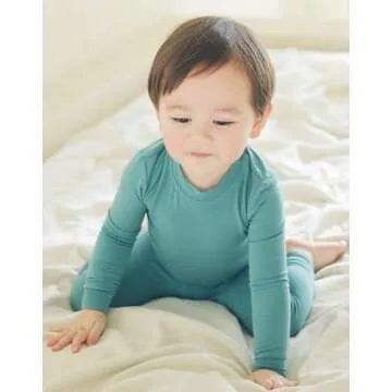 Vaenait Kids Toddler Long Sleeve Sleepwear Pajamas 2pcs Set Modal Bluegreen L