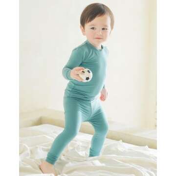 Vaenait Kids Toddler Long Sleeve Sleepwear Pajamas 2pcs Set Modal Bluegreen L