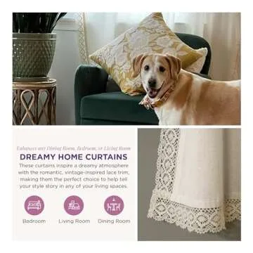 Lush Decor Rosalie Elegant Lace Curtain Set for Home