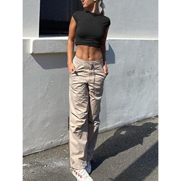 Women's Backless T-Shirts Y2K Crop Top Solid Casual Short Sleeve Sexy Vintage Cut Out 2023 Summer Fashion (Black, Small)