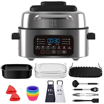 OHHO 7-In-1 Air Fryer Grill Combo with Digital Control
